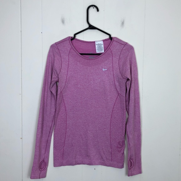 Nike Pink Dri-Fit Long Sleeve Workout Top Sz S - Picture 1 of 11